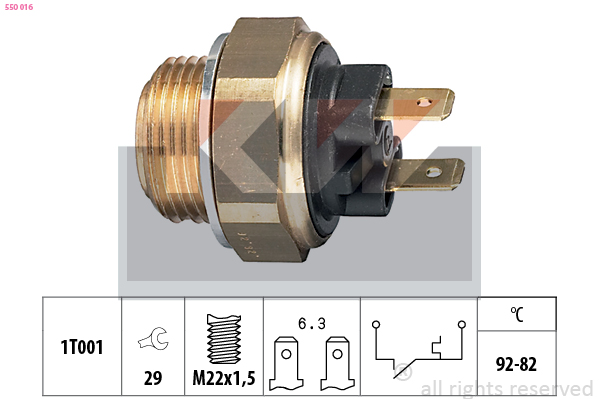 Teplotný spínač ventilátora chladenia KW